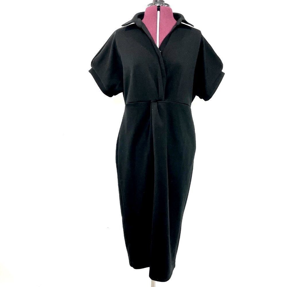 Cynthia Rowley Black Midi Dress Slim Fit Pencil Buisness Dress XL Stretchy